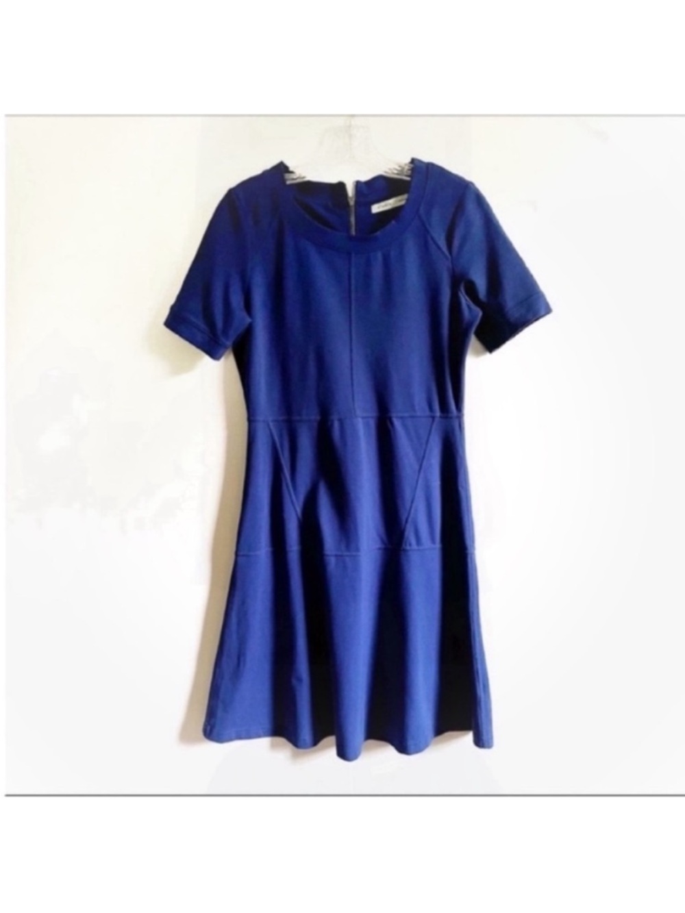 Athleta En Route dress blue ponte fit and flare zipper back - Picture 2 of 8